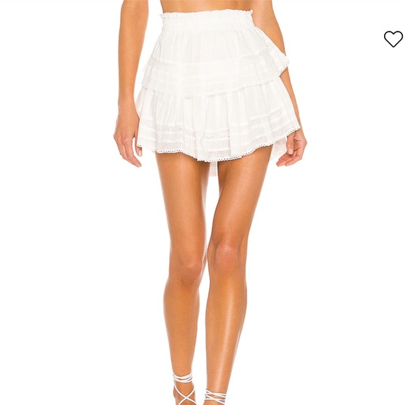 LoveShackFancy Skirts Loveshackfancy Ruffle Mini Skirt In Antique